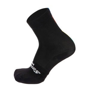 SANTINI Cyklistické ponožky klasické - UCI RAINBOW - čierna 44-47