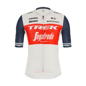 SANTINI Cyklistický dres s krátkym rukávom - TREK SEGAFREDO 2020 - biela/modrá/červená