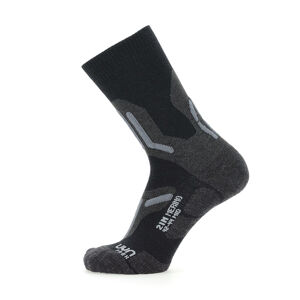 UYN Cyklistické ponožky klasické - TREKKING 2IN MERINO - šedá/čierna 42-44