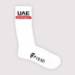 PISSEI Cyklistické ponožky klasické - PISSEI UAE TEAM EMIR - biela XS