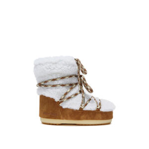 MOON BOOT-LIGHT LOW SHEARLING, whisky/off white Hnedá 35/36