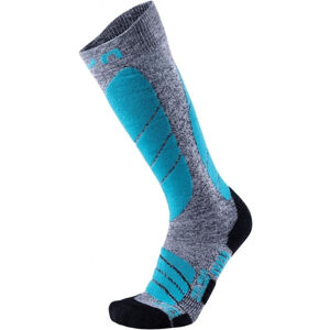 UYN-S100040 LADYS SKI SOCKS, G764 GREY/MELANGE/TURQUISE Šedá 37/38