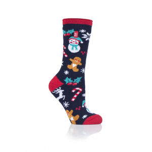 HEAT HOLDERS-LADIES 1 PR LITE CHRISTMAS SOCKS 4-8 FESTIVE FUN-FESTIVE FAI Červená 37/42