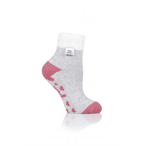 HEAT HOLDERS-LADIES LOUNGE SOCKS - FEATHER TOP-TWIST - LIGHT GREY Šedá 37/42