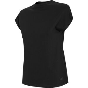 4F-WOMENS T-SHIRT-H4L21-TSD038-20S-DEEP BLACK Čierna L