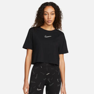 NIKE-W NSW CROP SS TEE PRNT BLACK Čierna S