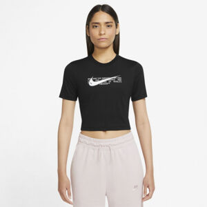 NIKE-W NSW TEE SLIM CRP SWOOSH Black Čierna M