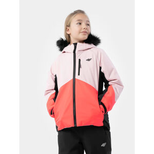 4F JUNIOR-GIRLS SKI JACKET JKUDN003-56S-LIGHT PINK Ružová 140