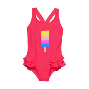 COLOR KIDS-Swimsuit W. Application, diva pink Ružová 110