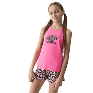 4F JUNIOR-TSHIRT-4FJWSS24TTSHF1141-54N-PINK NEON Ružová 134