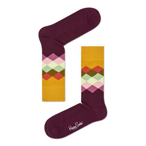 HAPPY SOCKS-Faded Diamondylw/burgundy Mix 41/46