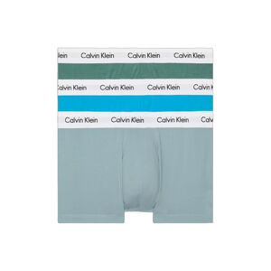 CALVIN KLEIN-LOW RISE TRUNK 3PK-VIV BL, ARONA, SAGEB GRN W/ WH WBS Mix M