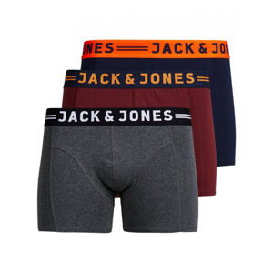 JACK&JONES-JACLICHFIELD TRUNKS 3 PACK -Burgundy Červená XL