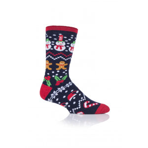 HEAT HOLDERS-MENS 1 PR LITE CHRISTMAS SOCKS 4-8 FESTIVE FUN-FESTIVE  FAIR Modrá 39/45