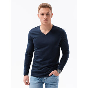 OMBRE-T-shirt LS-L136-V5-NAVY Modrá XXL