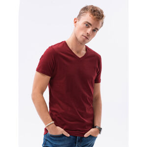 OMBRE-T-shirt SS-S1369-V10-BURGUND Červená M