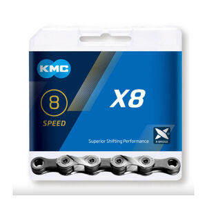 KMC-X 8-93 silver grey 114 links Strieborná