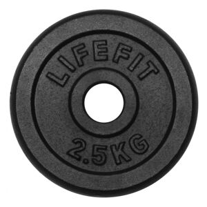 LIFEFIT-Kotúč 2,5kg, kovový, pre 30mm tyč Čierna